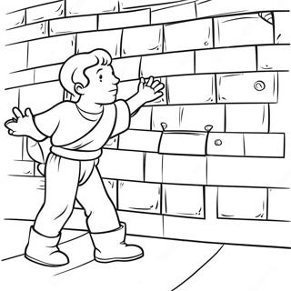 Page A Colorier Nehemie Courageux Construisant Le Mur 42131-34943