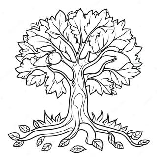 Page A Colorier Arbre Dautomne Colore Avec Feuilles 42151-34960