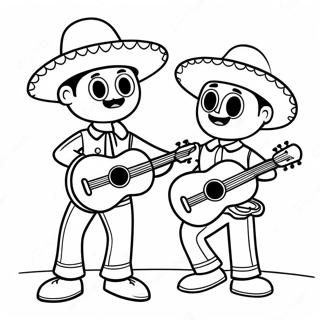 Page A Colorier Groupe Mariachi Festif 42171-34966