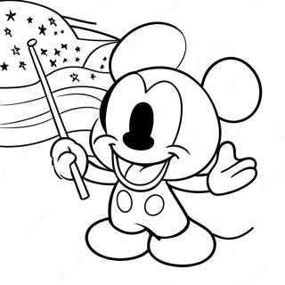 Page A Colorier Mickey Mouse Celebrant Le Jour De Lindependance 42191-34986