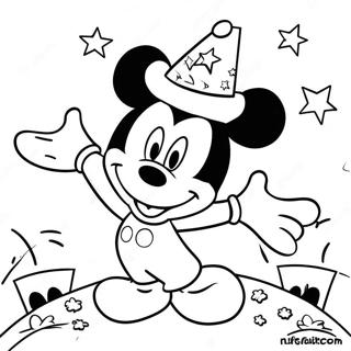 Page A Colorier Mickey Mouse Celebrant Le Jour De Lindependance 42191-34988