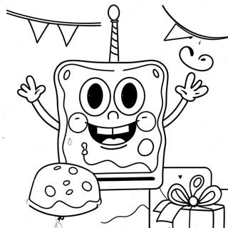 Page A Colorier De La Celebration Danniversaire De Spongebob 42330-35094