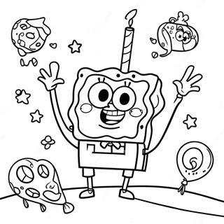 Page A Colorier De La Celebration Danniversaire De Spongebob 42330-35096