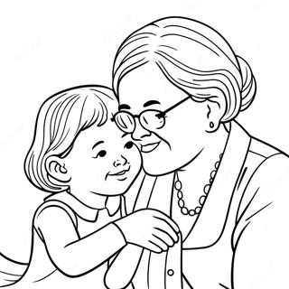 Grand-Mère Et Petite-Fille Pages À Colorier