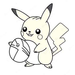 Page A Colorier Pikachu Mignon Avec Pokeball 4251-3429