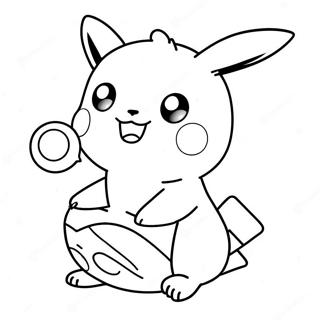 Page A Colorier Pikachu Mignon Avec Pokeball 4251-3431