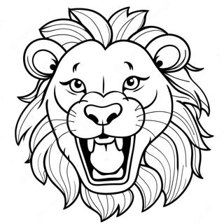 Page A Colorier Lion Majestueux Rugissant 42592-35283