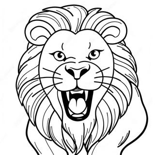 Page A Colorier Lion Majestueux Rugissant 42592-35481