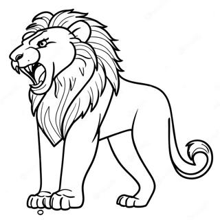 Page A Colorier Lion Majestueux Rugissant 42592-35483