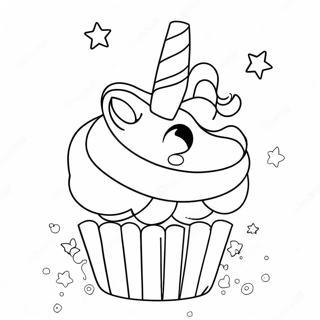 Page A Colorier De Cupcake Licorne Scintillant 42662-35538