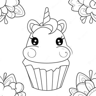 Page A Colorier De Cupcake Licorne Scintillant 42662-35539