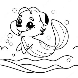 Page A Colorier Chien Sirene Joueur En Natation 42682-35555