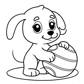 Page A Colorier Dun Adorable Chiot Jouant Avec Une Balle 4281-3453