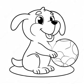 Page A Colorier Dun Adorable Chiot Jouant Avec Une Balle 4281-3454