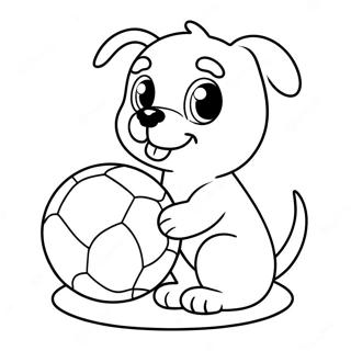 Page A Colorier Dun Adorable Chiot Jouant Avec Une Balle 4281-3456