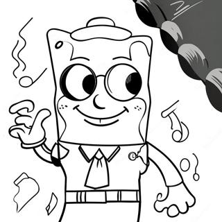 Page A Colorier De Spongebob En Tenue De Gangster Cool 42922-35742