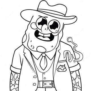 Page A Colorier De Spongebob En Tenue De Gangster Cool 42922-35743