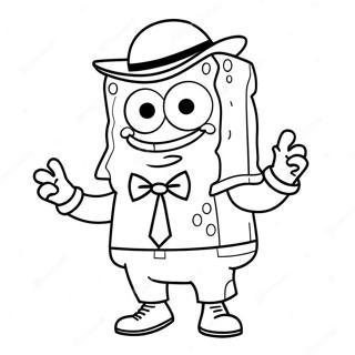 Page A Colorier De Spongebob En Tenue De Gangster Cool 42922-35744