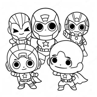 Mignons Chibi Avengers Pages À Colorier