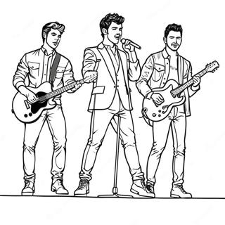 Page A Colorier Des Jonas Brothers En Performance Sur Scene 42972-35778