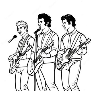 Page A Colorier Des Jonas Brothers En Performance Sur Scene 42972-35779