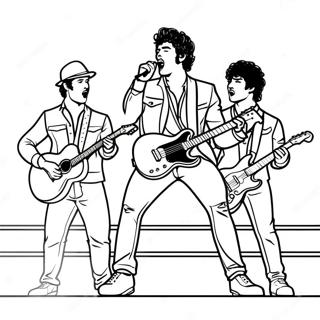 Page A Colorier Des Jonas Brothers En Performance Sur Scene 42972-35780