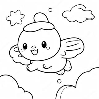 Page A Colorier Cinnamoroll Volant Dans Le Ciel 42-37