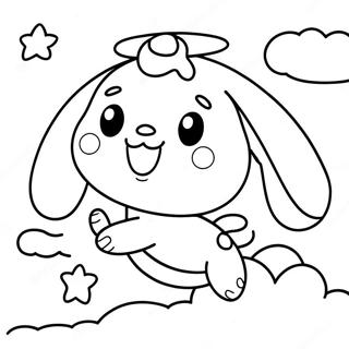 Page A Colorier Cinnamoroll Volant Dans Le Ciel 42-40