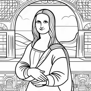 Mona Lisa Pages À Colorier