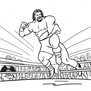 Page A Colorier Wwe Lutteur Sautant Sur Un Adversaire En Niveaux De Gris 43062-35859