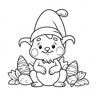 Page A Colorier Gnome De Paques Mignon Avec Un Lapin 43083-35869