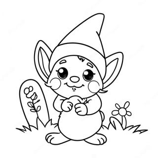 Page A Colorier Gnome De Paques Mignon Avec Un Lapin 43083-35871