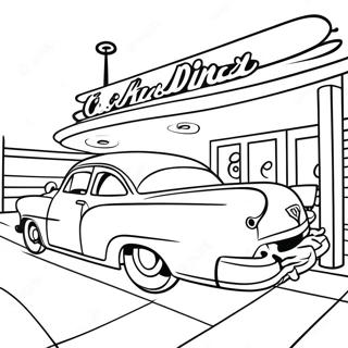 Page A Colorier Diner Retro Des Annees 1950 43123-35897