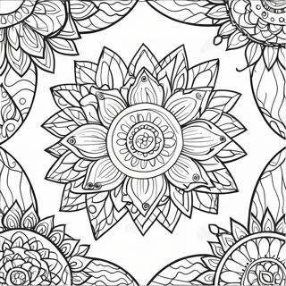 Tournesol Bohémien Pour Adultes Pages À Colorier