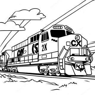 Page A Colorier De Train De Marchandises Csx Colore 43173-35938