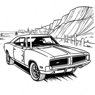 Page A Colorier De La Voiture De Muscle 1969 Dodge Charger 43213-35969