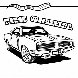 Page A Colorier De La Voiture De Muscle 1969 Dodge Charger 43213-35970