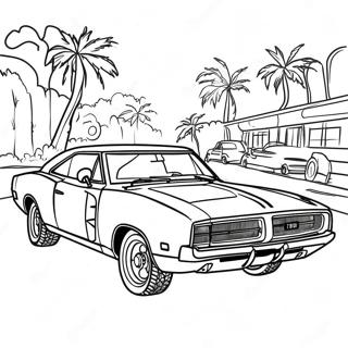 Page A Colorier De La Voiture De Muscle 1969 Dodge Charger 43213-35972