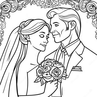 Page A Colorier Du Jour Du Mariage De La Mariee Et Du Marie 43222-35976