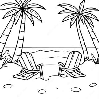 Page A Colorier Dune Scene De Plage Tropicale 43232-36014