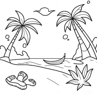 Page A Colorier Dune Scene De Plage Tropicale 43232-36016