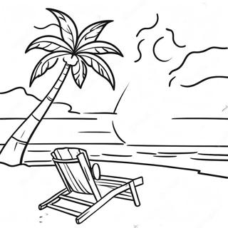 Page A Colorier Dun Coucher De Soleil Relaxant Sur La Plage Tropicale 43233-35982