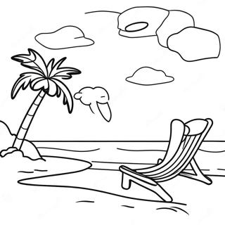 Page A Colorier Dun Coucher De Soleil Relaxant Sur La Plage Tropicale 43233-35984