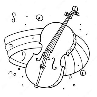 Page A Colorier Dun Violoncelle Mignon Avec Un Sourire 43253-35998