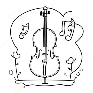 Page A Colorier Dun Violoncelle Mignon Avec Un Sourire 43253-35999