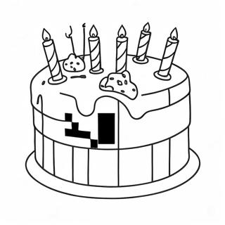 Page A Colorier Du Gateau Danniversaire Minecraft 43342-36067