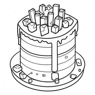 Page A Colorier Du Gateau Danniversaire Minecraft 43342-36068