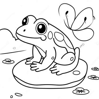 Page A Colorier De Grenouille Mignonne Sur Un Nenuphar 43363-36086