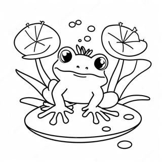 Page A Colorier De Grenouille Mignonne Sur Un Nenuphar 43363-36087