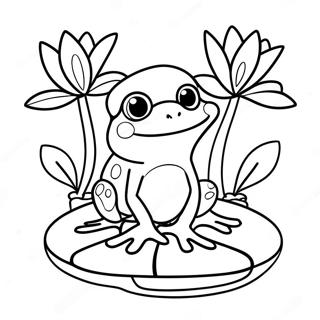 Page A Colorier De Grenouille Mignonne Sur Un Nenuphar 43363-36088